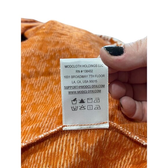 ModCloth Brocade Dress Orange Size 1X - Picture 5 of 13